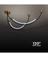 20W LED pendellamp / plafondlamp, L100x60cm - 2500lm, zwart en goud, IP20, incl. lichtbron