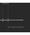 19W LED pendellamp, zwart - 2160lm, 80-115cm, verkrijgbaar in 3000K en 4000K