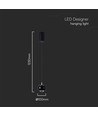 9W LED pendellamp - Zwart, 1000lm, 10x10x100cm, IP20 binnen, incl. lichtbron
