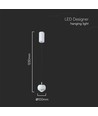 9W LED pendellamp, wit - 1000lm, 111lm/W, 10x10x100cm, incl. lichtbron