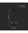 9W designer pendellamp - Zwart, 1000lm, 120°, IP20 binnen