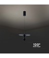 9W LED pendellamp, zwart - 1000lm, 120 graden, IP20 binnen, incl. lichtbron