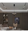 9W designer pendellamp - Zwart/Goud, 1000lm, IP20, metaal, 30x320x100cm