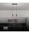 19W LED pendellamp - 80cm, zwart, 2160lm, incl. lichtbron