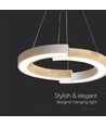32W Hanglamp - LED, 43x100, 4000K, Wit, Hout