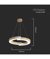 32W LED designer pendellamp - Ø43cm, wit met houtdetails, 3000K, 4000lm
