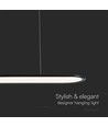 24W LED pendel, 80x100cm - Zwart, 3000lm, 120 graden, incl. lichtbron