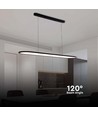 24W LED pendel, 80x100cm - Zwart, 3000lm, 120 graden, incl. lichtbron