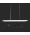24W LED pendel, 80x100cm - 3000lm, zwarte behuizing, 120 graden, incl. lichtbron