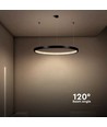 19W LED pendel met kristal acryl, Ø40cm - Zwart, 3000K, 2160lm, IP20 binnenshuis