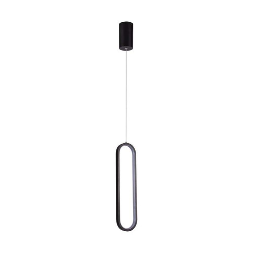 13W ovale LED pendel, 40cm - Zwart, modern design, IP20 binnenshuis