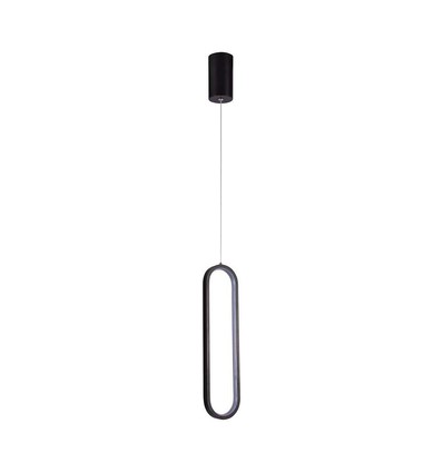 13W ovale LED pendel, 40cm - Zwart, modern design, IP20 binnenshuis