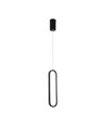 13W ovale LED pendel, 40cm - Zwart, modern design, IP20 binnenshuis