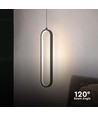 13W ovale LED pendel, 40cm - Zwart, modern design, IP20 binnenshuis
