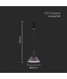 9W LED pendel - 19,5x17,5cm, 1000lm, zwart, 4000K, incl. lichtbron