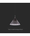 9W LED pendel - 19,5x17,5cm, 1000lm, zwart, 4000K, incl. lichtbron