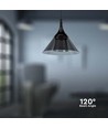 9W LED pendel - 1000lm, 3000K, zwart, Ø19,5cm, IP20 binnenshuis