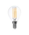 E14 6W LED kogellamp - P45, filament, helder glas, 600lm