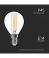 E14 6W LED kogellamp - P45, filament, helder glas, 600lm