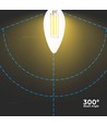 E14 6W LED kaarslamp - Filament, helder glas, 800lm, 133lm/W