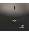 9W LED pendellamp / hanglamp - 4000K, 1000lm, zwart/goud, 30x320cm, incl. lichtbron