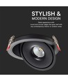 12W LED Inbouwspot - COB, 3-in-1, Zwarte behuizing