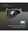 12W LED Inbouwspot - COB, 3-in-1, Zwarte behuizing