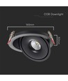 20W LED COB Inbouwspot - 3-in-1 Zwarte behuizing