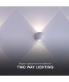 2W wandlamp met up/down licht - IP54, wit, 3000K, aluminium, incl. lichtbron