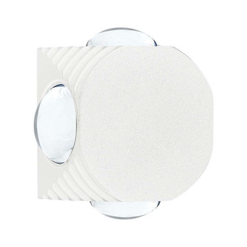 4W ronde LED wandlamp met 4 lichtstralen - IP54, wit, 3000K, 4-weg licht, modern design