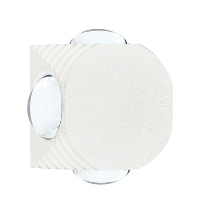 4W ronde LED wandlamp met 4 lichtstralen - IP54, wit, 3000K, 4-weg licht, modern design