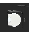 4W ronde LED wandlamp met 4 lichtstralen - IP54, wit, 3000K, 4-weg licht, modern design