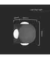 4W ronde 4-weg LED wandlamp - Zwart, IP54, COB LED, warm wit, incl. lichtbron