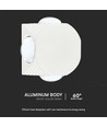 4W ronde LED wandlamp met 4 lichtstralen - IP54, wit, COB LED, 4000K, incl. lichtbron
