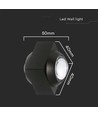 2W vierkante wandlamp met up/down licht - IP54 buiten, zwart, 3000K, incl. lichtbron