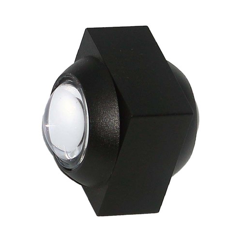 2W LED wandlamp met up/down licht - IP54, zwart, COB LED, 4000K, 4x4x4cm