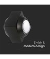 2W LED wandlamp met up/down licht - IP54, zwart, COB LED, 4000K, 4x4x4cm