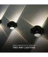 2W LED wandlamp met up/down licht - IP54, zwart, COB LED, 4000K, 4x4x4cm