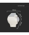 VT-770 wandlamp LED 2W - COB, op en neer, 4000K, wit huis