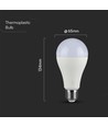 E27 15W LED lamp - A65, Samsung LED chip, 4000K