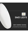 24W LED plafondlamp - Rond, wit frame, IP44