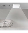 24W LED plafondlamp, 30x30cm - Vierkant, witte rand, IP44, 4000K, incl. lichtbron