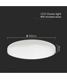 24W LED-sensorlamp met afstandsbediening - Ø35cm, 2500lm, IP44, magnetronsensor, wit