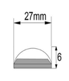 1 meter LED kastverlichting - 6mm hoog, 12V DC, 9W, met eindkap