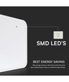 18W LED Koepellamp - Microgolf Sensor, 4000K, Vierkant, Wit Frame, IP44