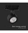 30W LED COB Railschijnwerper - 3-in-1 Zwarte Behuizing