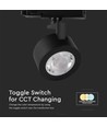 30W LED COB Railschijnwerper - 3-in-1 Zwarte Behuizing