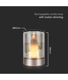 2W LED oplaadbare tafellamp met sensor - Champagne goud, amber glas, 3000K, 360 graden, bewegingssensor