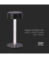 3W oplaadbare LED tafellamp, 5V - 3-in-1 CCT, touch dimbaar, zwart, incl. USB-kabel