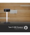 3W oplaadbare LED tafellamp, 5V - 3-in-1 CCT, touch dimbaar, zwart, incl. USB-kabel